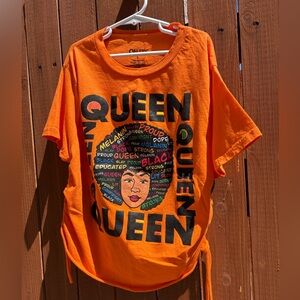 Girls On Fire Bright Orange “QUEEN” T-Shirt (L)